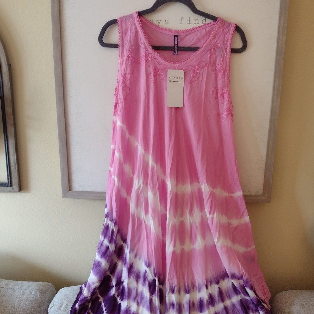 NEW Tie Dye One Size Dress/ or Swim Coverup